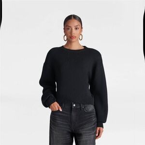 KBB by KAHLANA Women's Long Sleeve 'The Shoulder Pad Sweater' - Black XL New